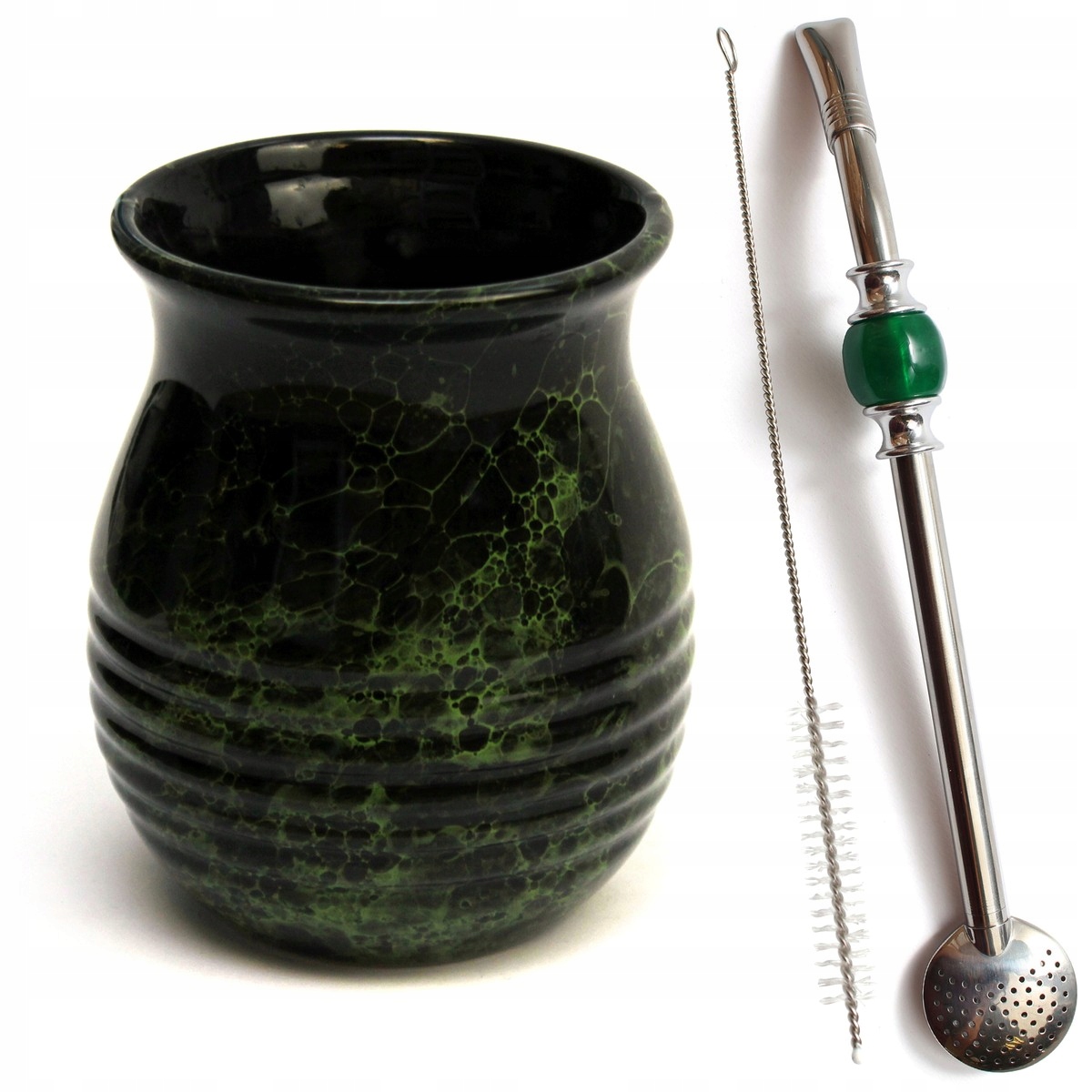 Zestaw do Yerba Mate Matero Roches Tykwa Bombilla z Kamieniem Inox