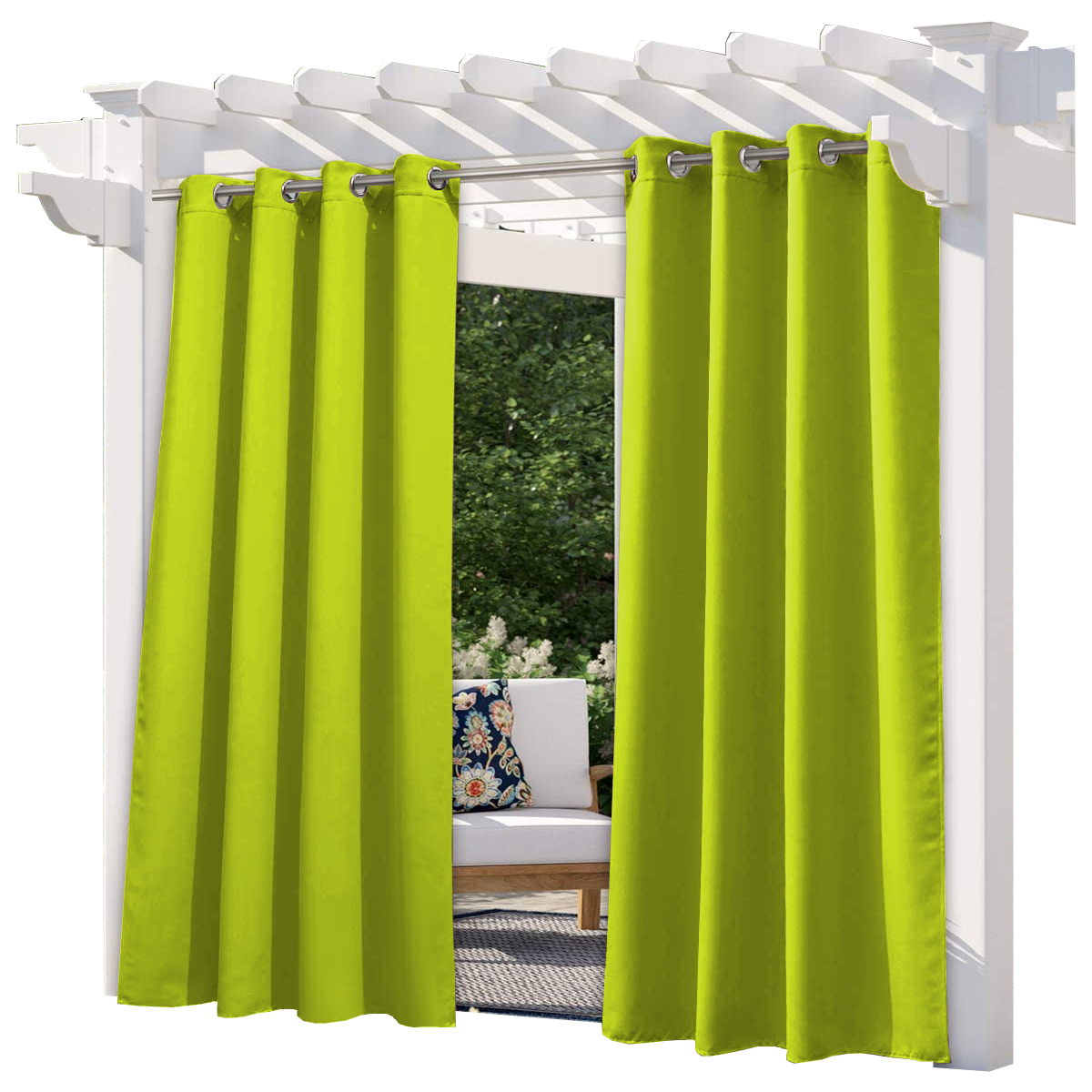 Nepromokavá Zahradní závěs 155x250 výška limetka