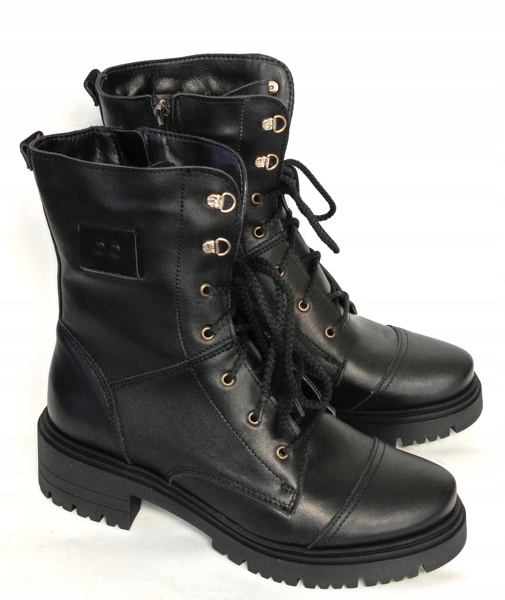 K-3285 SZNUROWANE OFICERKI GLANY TRZEWIKI SKÓRA NATURALNA PRODUKT POLSKI 39