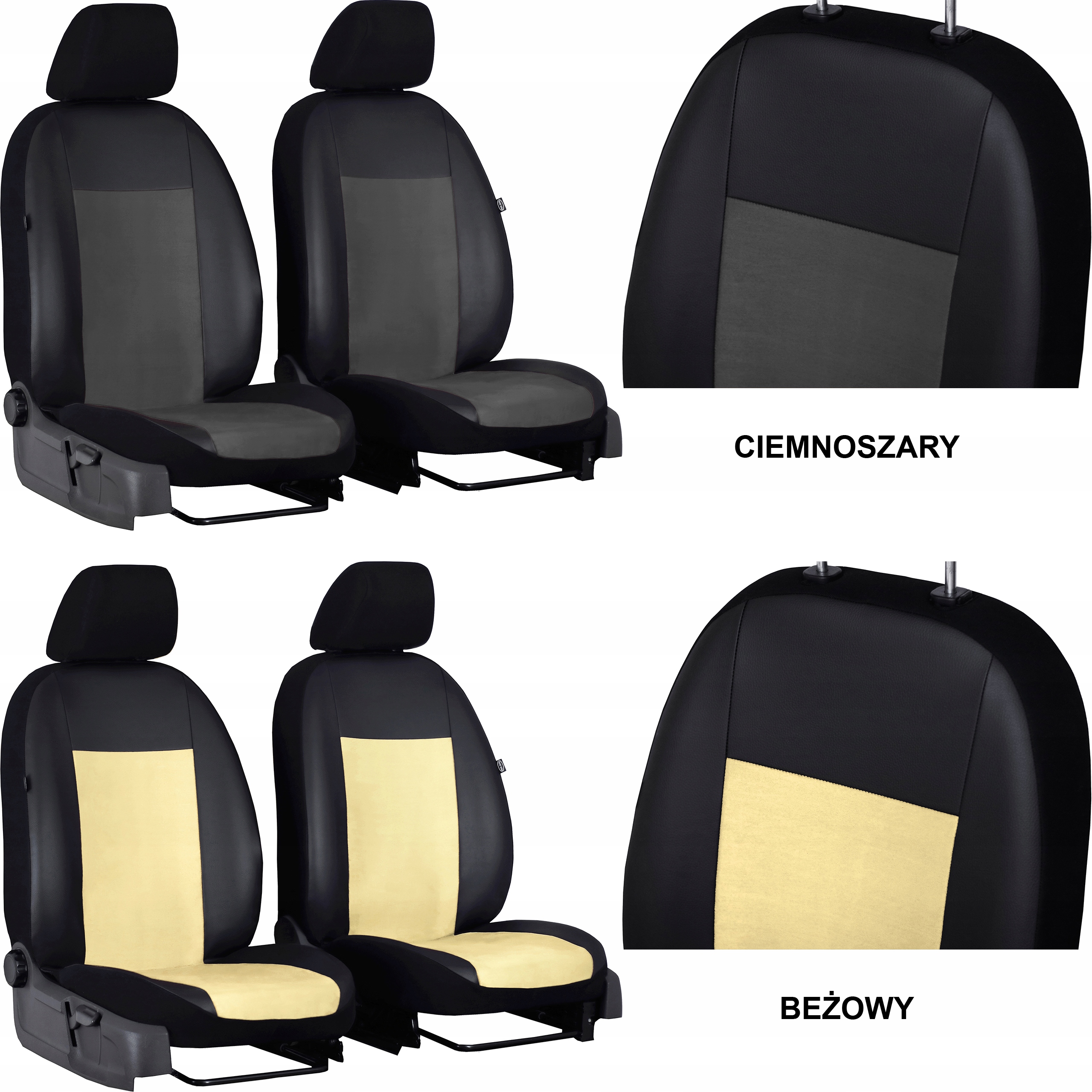 PRZEDNIE POKROWCE MIAROWE do OPEL TIGRA 1 3d Cechy dodatkowe szwy/otwory na poduszki powietrzne kieszenie