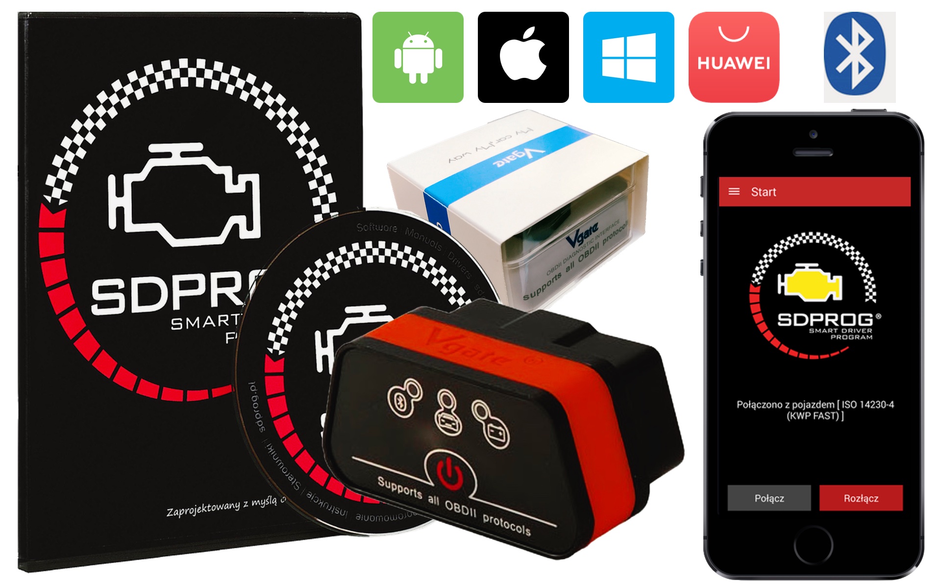 

Interfejs iCAR2 BT3.0 OBD2 ELM327 Program Sdprog