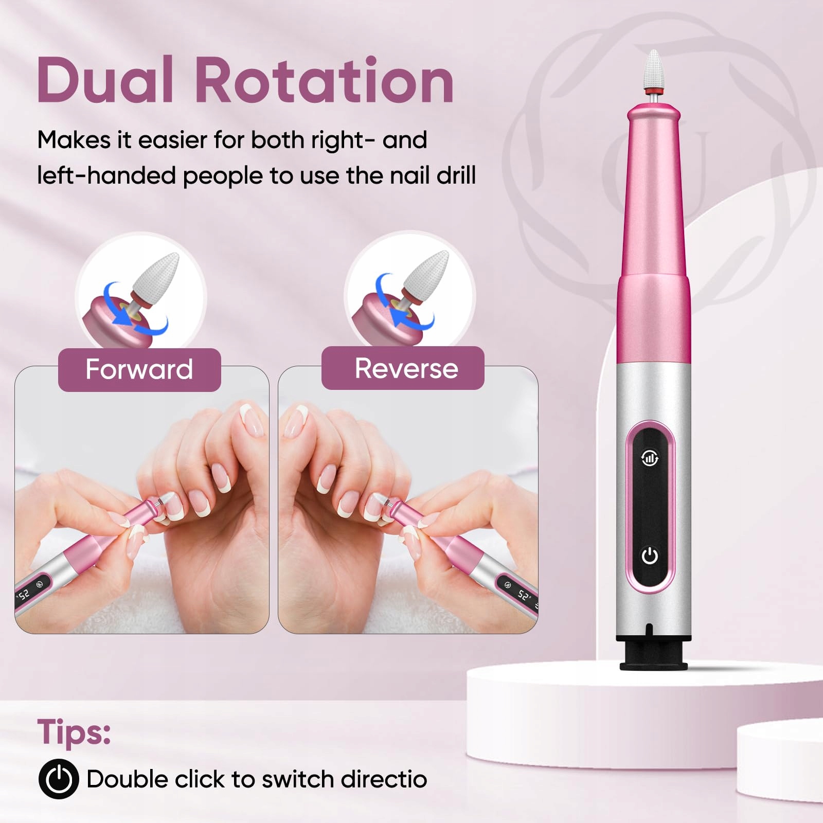 OUKZON Frezarka Do Paznokci Bezprzewodowa 12w1 Zestaw Manicure Pedicure — miniatura 5