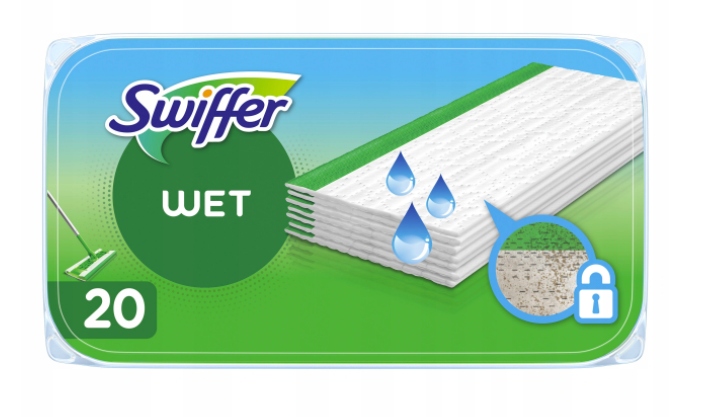 SWIFFER Mokre Ściereczki Wkłady do Mopa 20 sztuk Stan opakowania oryginalne