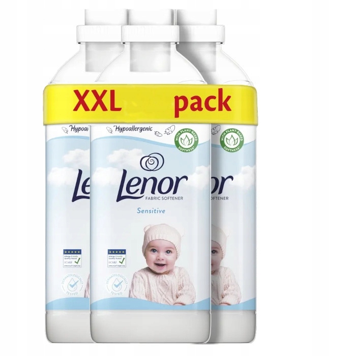 Levně Sada produktů 3x Lenor Caresse Peaux Sensibles 1,03L