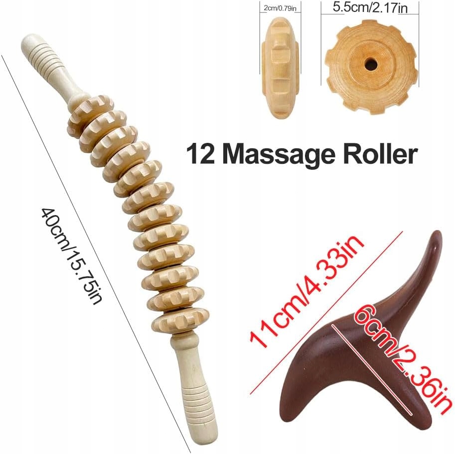 Drewniany Wałek Do Masażu Powięzi Limfatyczny Drenaż Ciała