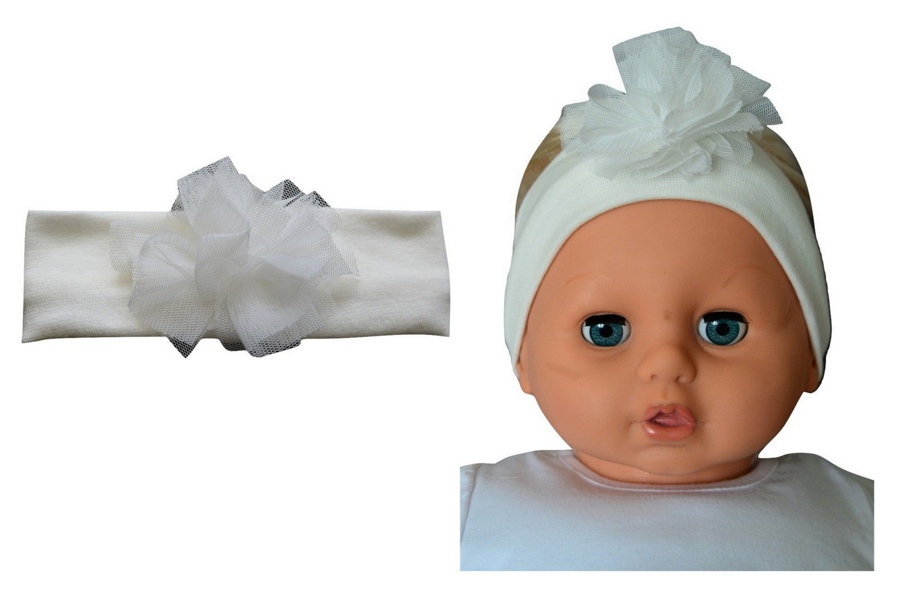 

Cudna opaska z tiulowym kwiatem