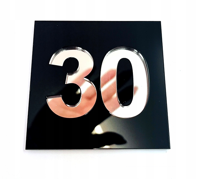 Numerek na drzwi, 8 x 8 cm - efekt lustra