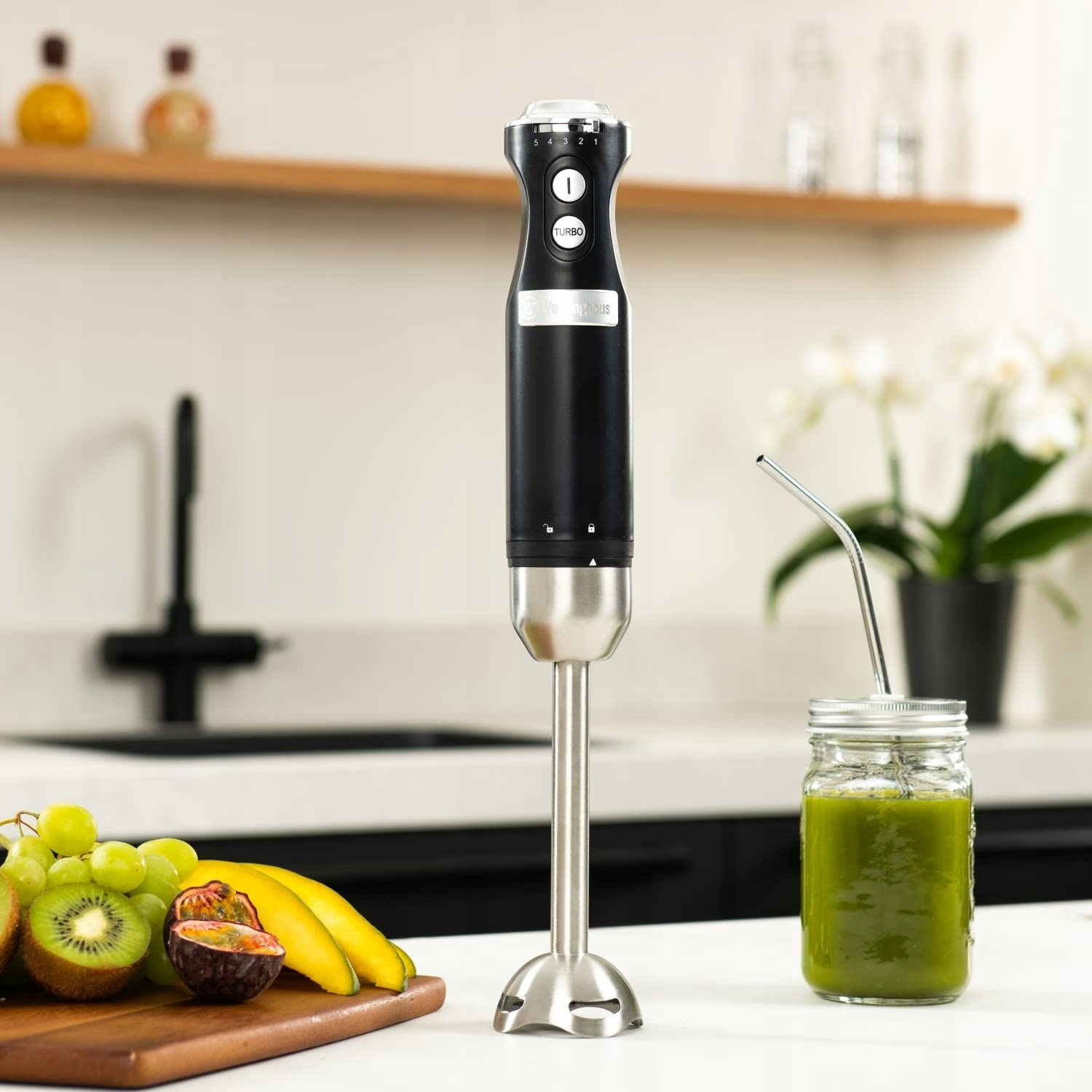 WESTINGHOUSE Retro Blender Ręczny 600W 4 Prędkości Turbo Stal Nierdzewna — miniatura 7