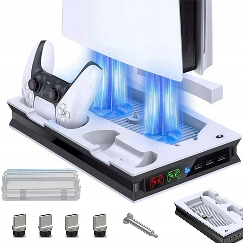 Stojak Chłodzący Do PS5 Z Wentylatorami 3500RPM I Ładowarką Chłodzenie