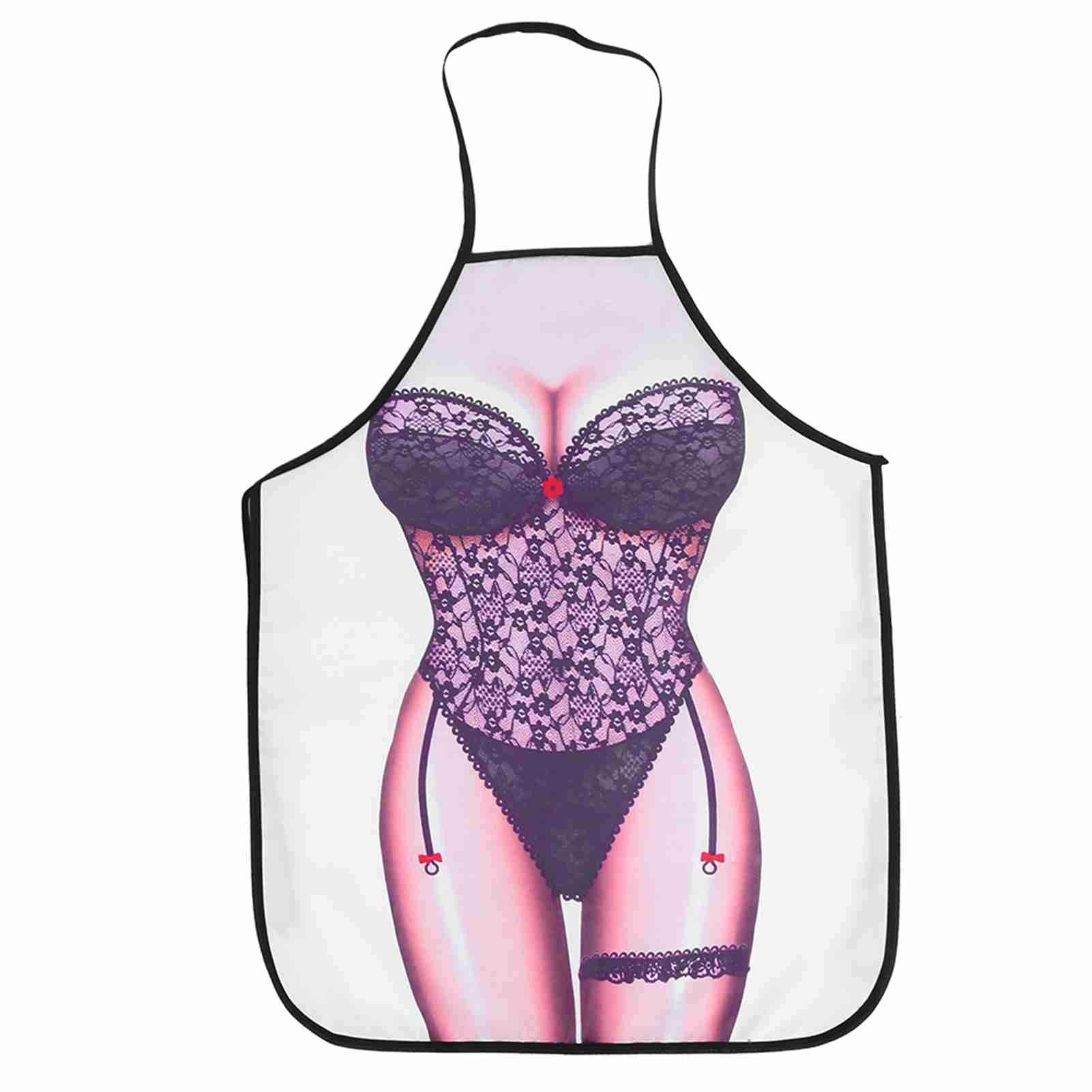 3D Zábavná kuchyňská zástěra Sexy muž Žena Zástěra Hf