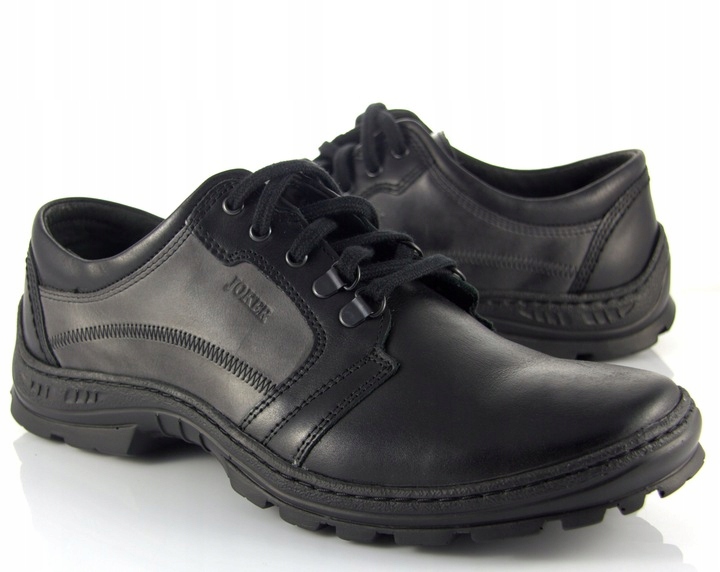 Pánské Kožené Boty Joker 192 Černé vel. 45 Trekingová Kůže Dárek