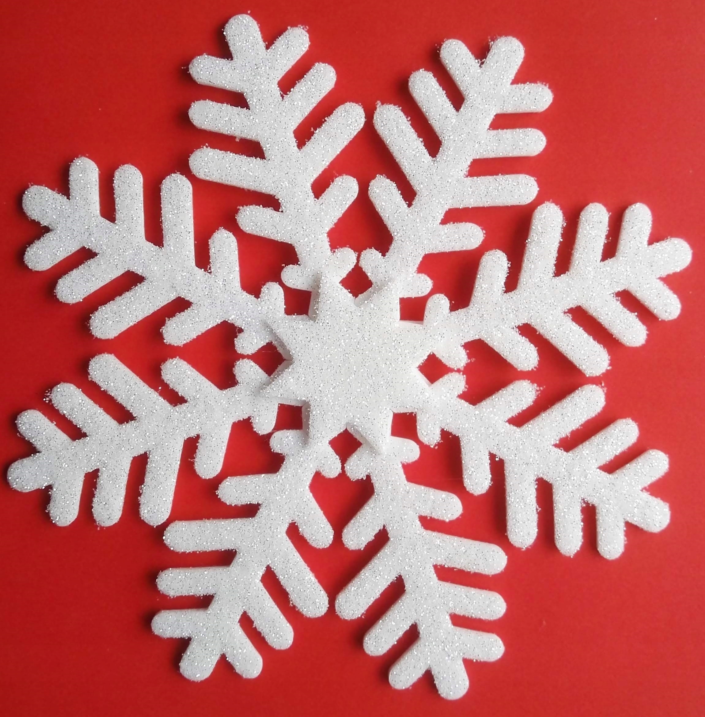 

Śnieżynka biała brokat ozdoba świąteczna 22cm 1szt