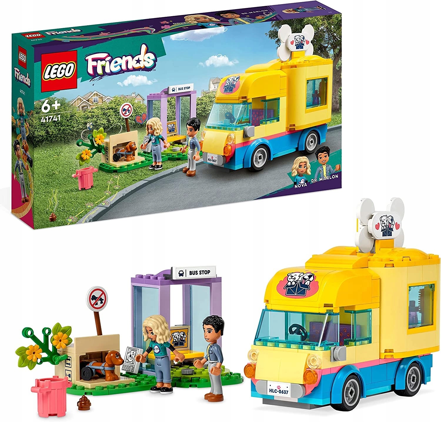 Lego Friends Záchranná dodávka pro psy 41741, auto, klinika