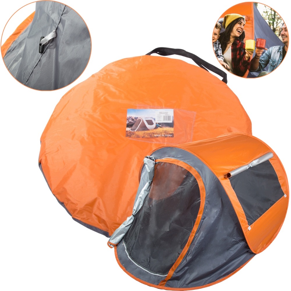Stan Samorozkládací Uv 210x130x85cm Oranžový se stříškou