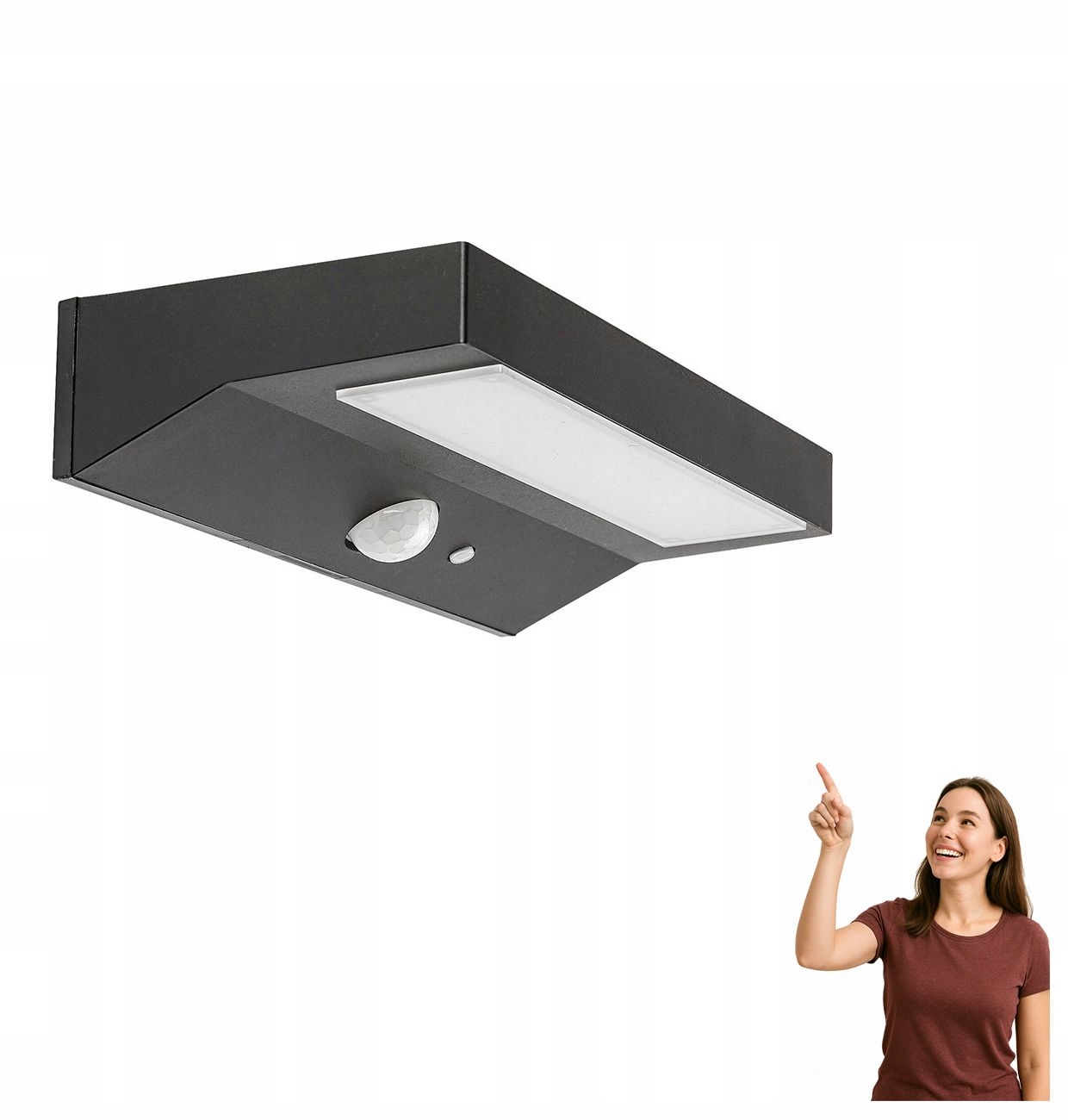 Solární Led nástěnná lampa 6W s senzorem Korana 77023 Rabalux