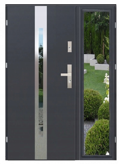 POLSKIE DRZWI ZEWNĘTRZNE DAX 3 Z DOŚWIETLEM 120 P