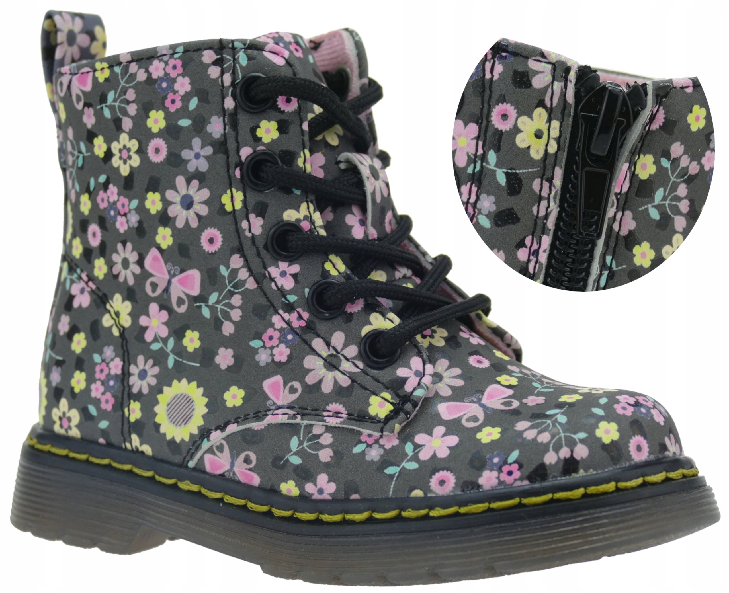 DZIEWCZĘCE TRZEWIKI PÓŁBUTY DZIECIĘCE BOTKI BUTY PRZEJŚCIOWE SUWAK R. 24