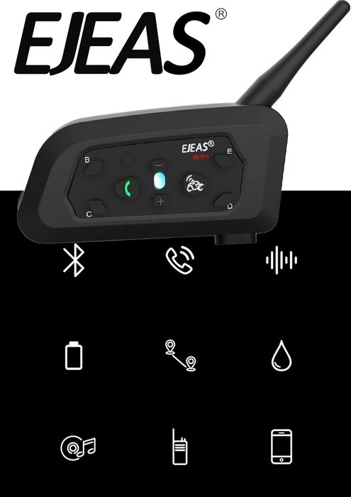 INTERKOM MOTOCYKLOWY EJEAS V6 PRO USB-C 2024 Bluetooth 5.1 na kask Producent Ejeas