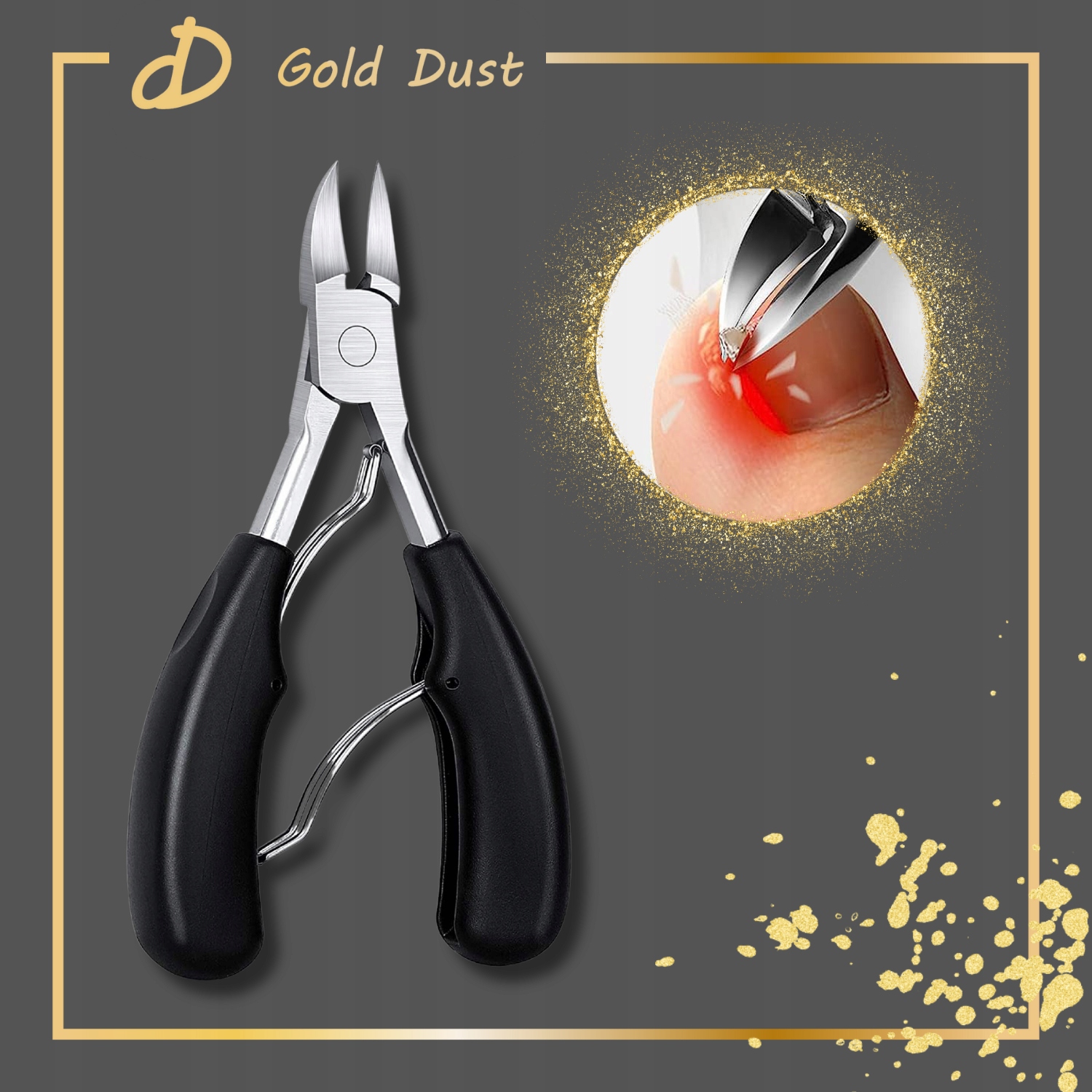 OBCINACZ CĄŻKI DO PAZNOKCI WRASTAJĄCYCH 8W1 ZESTAW NOŻYCZKI OBCINACZKI STAL Marka Gold Dust