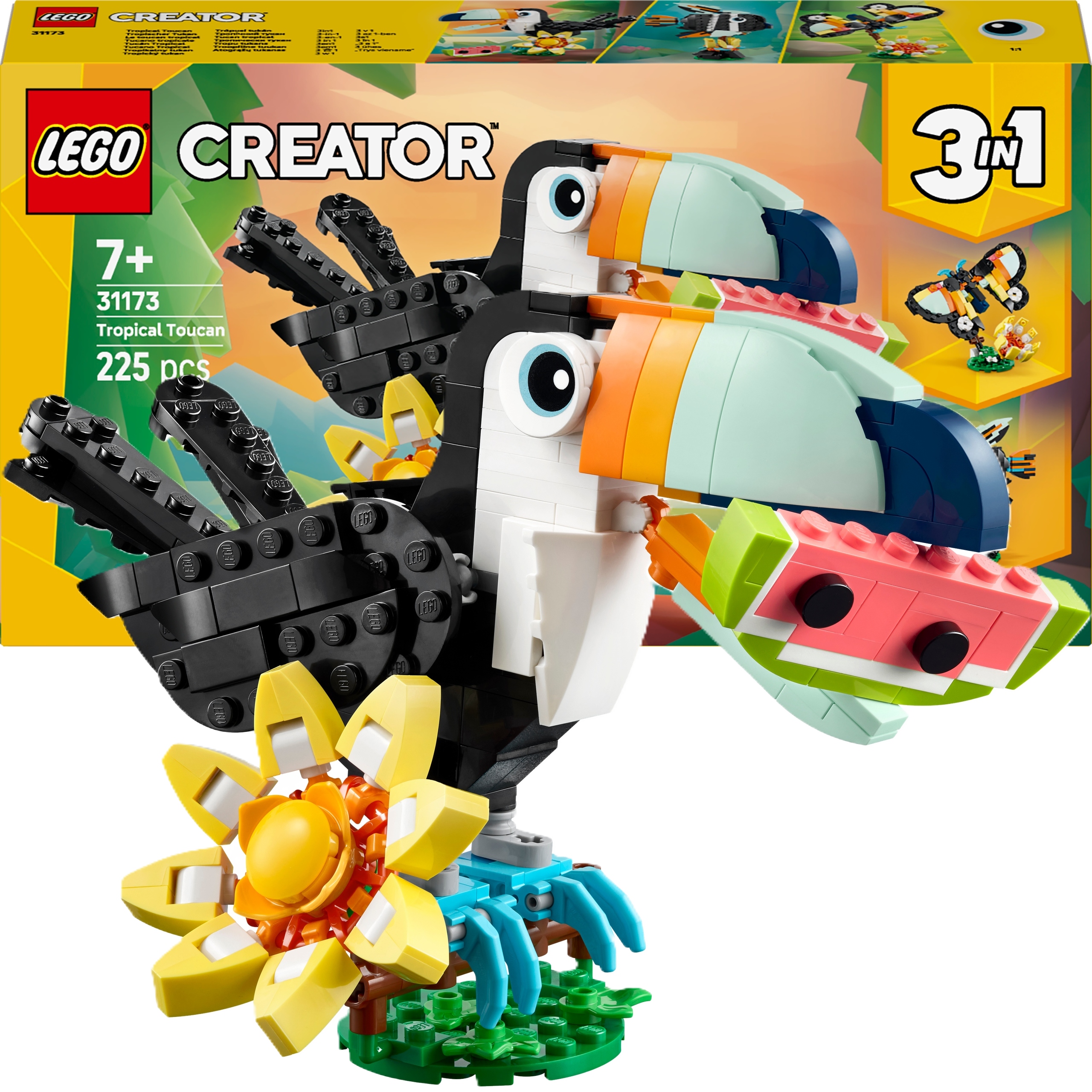 Lego Creator 3W1 Dzikie Zwierzęta Tropikalny Tukan Zestaw Do Zabawy