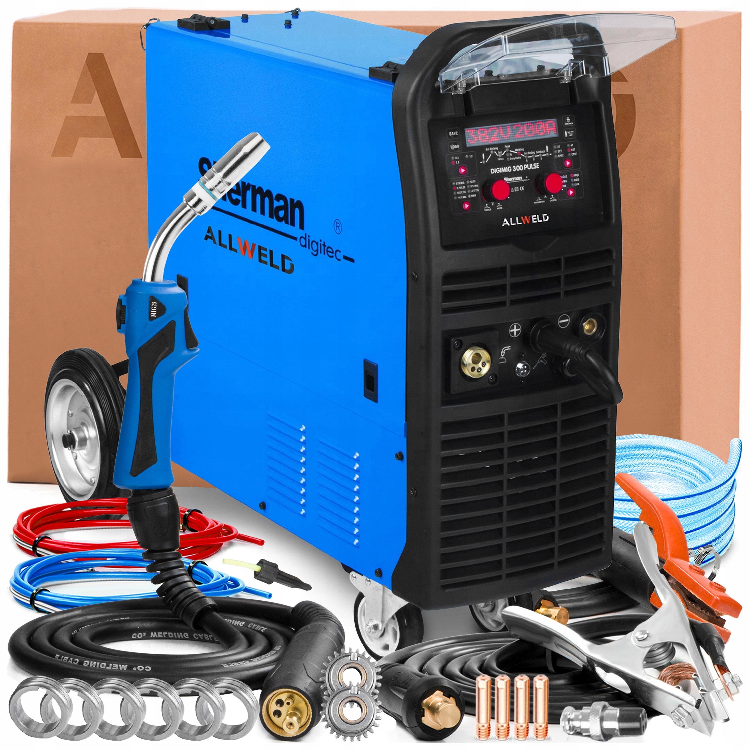 Poloautomat Sherman Digimig 300 Pulse Mma Synergie Tig Lift 400V 300A Igbt