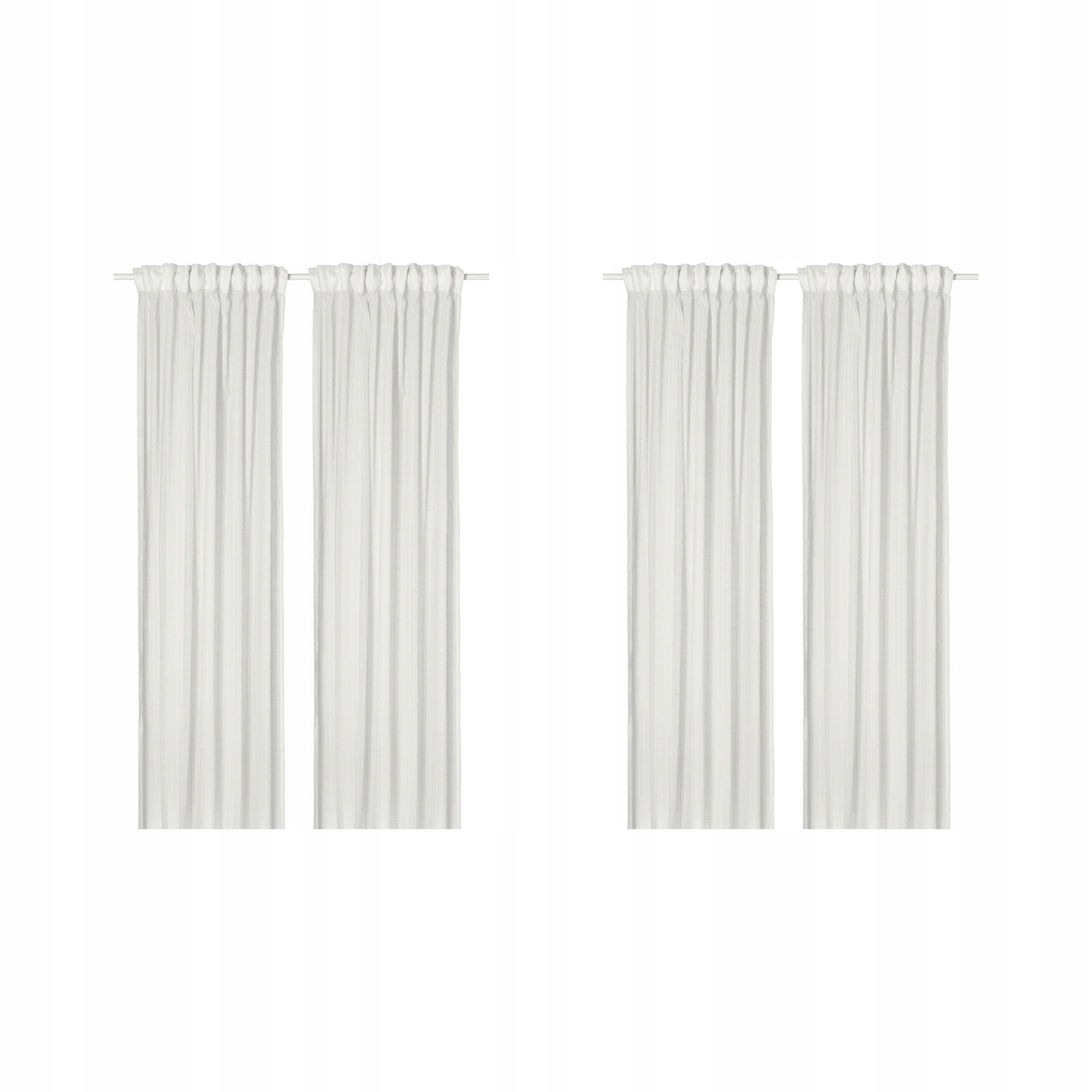 2 ks Matilda Záclony, bílá/na pásku 145 x 250 cm