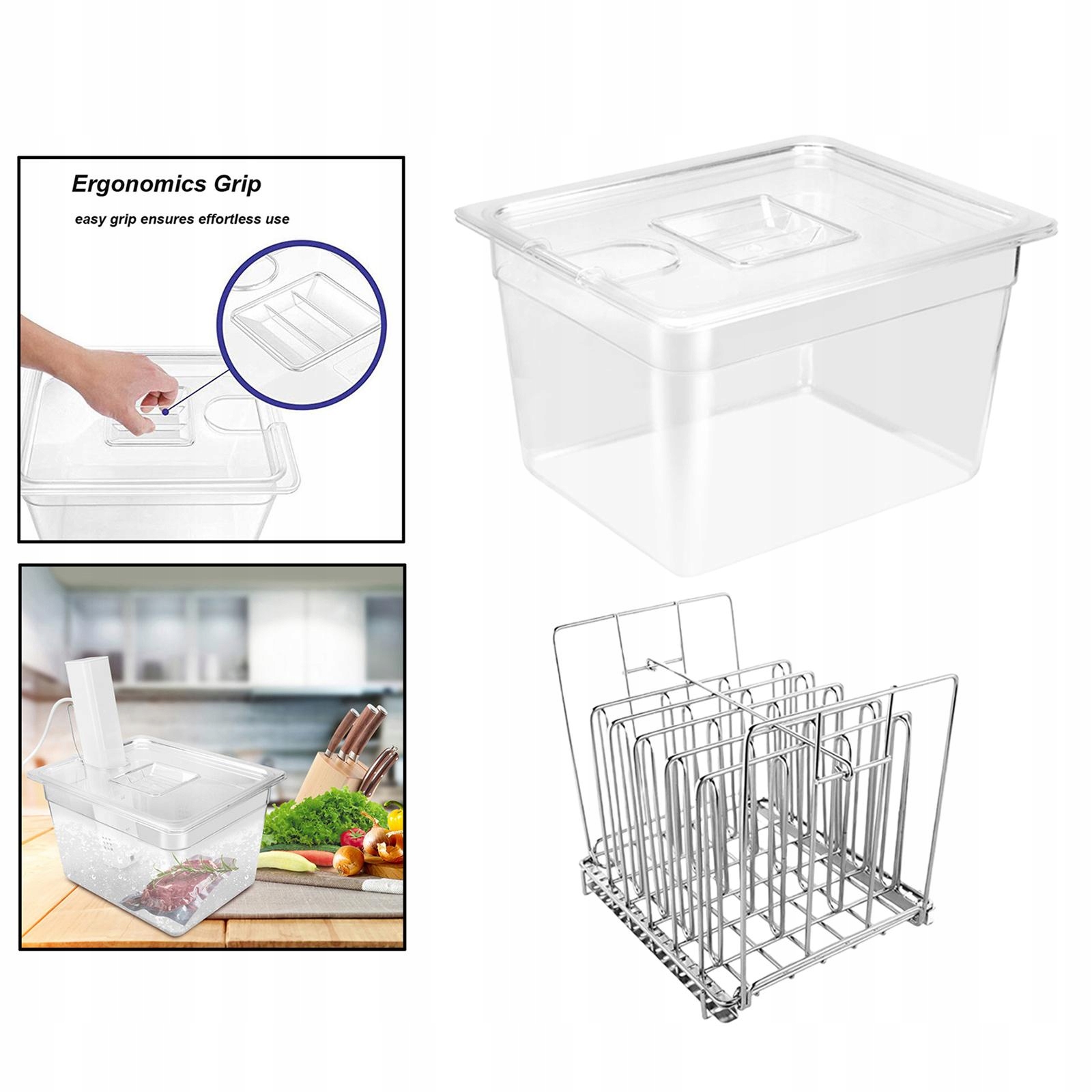 Precyzyjny pojemnik i stojak do gotowania Sous Vide Model Stojak na pojemniki Sous Vide z pokrywką 11 l