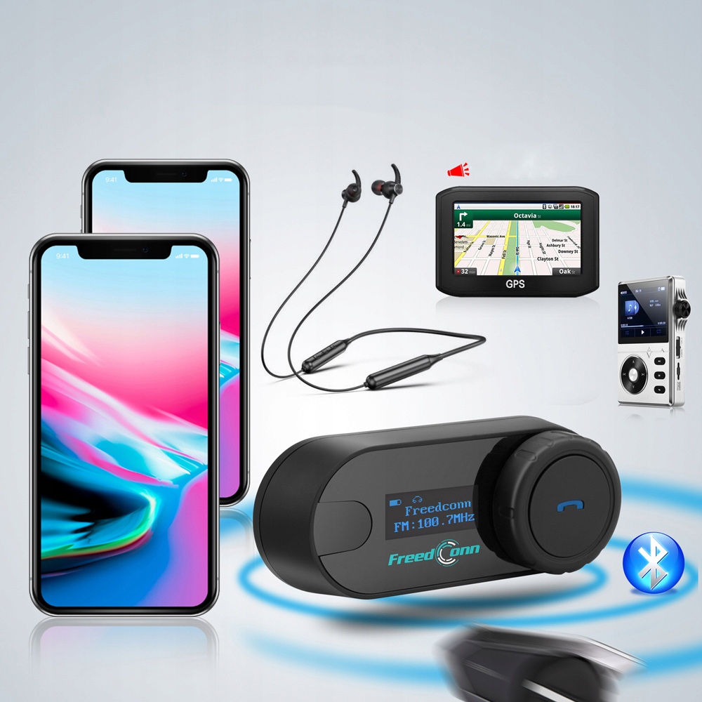FreedConn Bluetooth Interkom Motocyklowy T-COM SC Limit sparowania do 3 interkomów