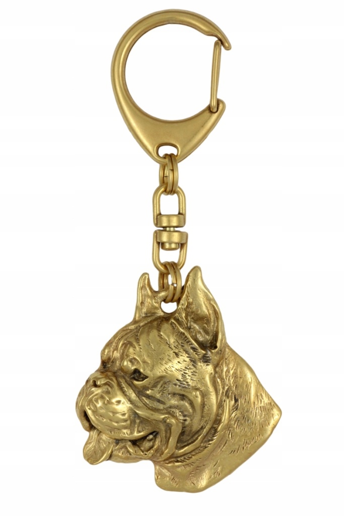 Pozlacený boxer přívěsek na klíče se psem, exkluzivní přívěsek na klíče