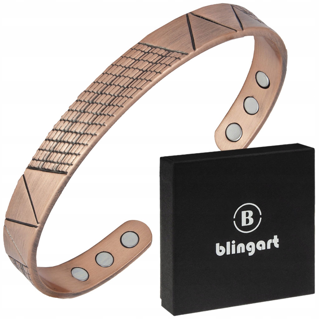 

Bransoletka miedziana Męska magnetyczna zdobiona