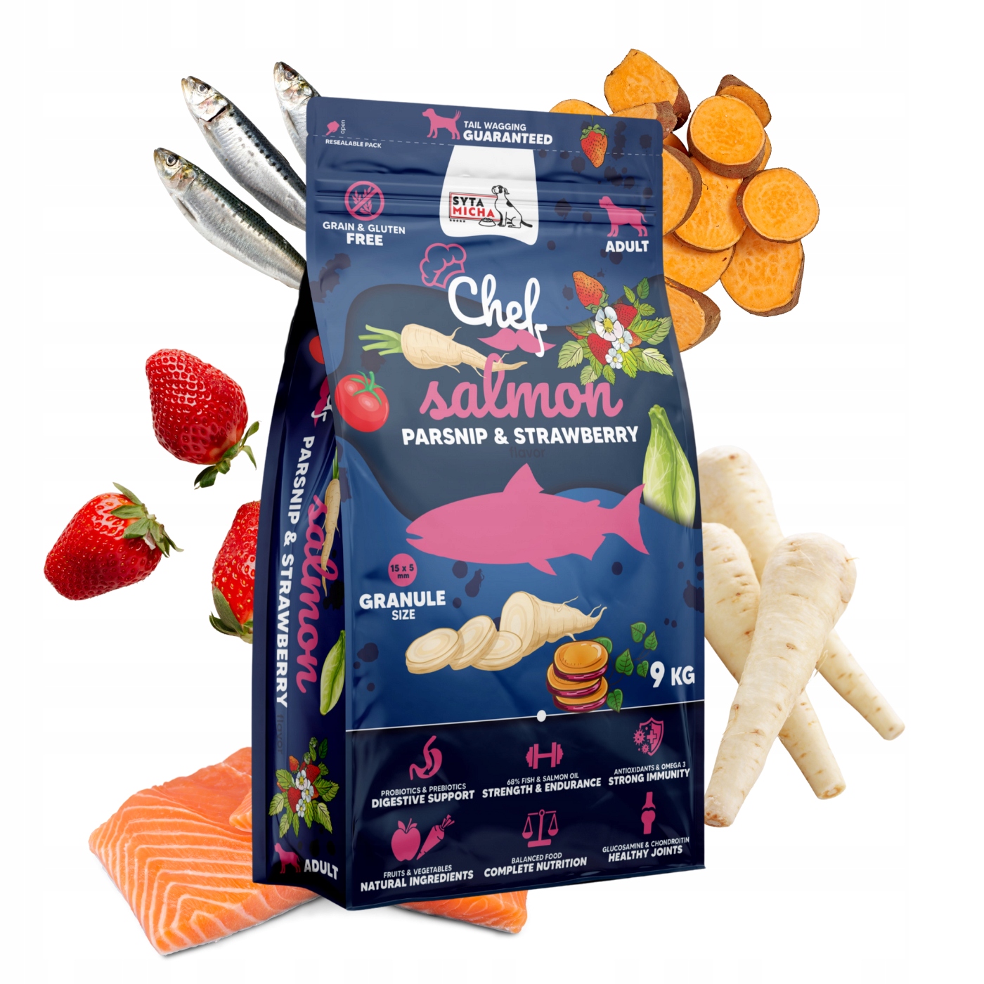 Syta Micha Karma sucha Chef Łosoś 9kg