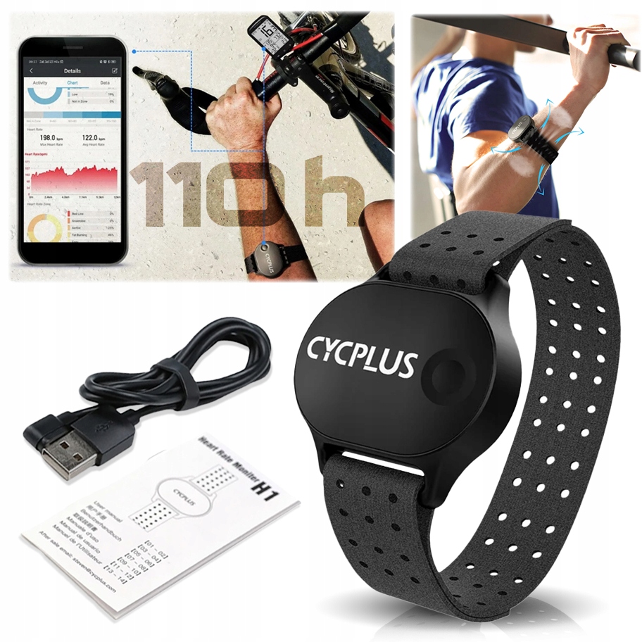 Řemínek – snímač tepové frekvence, pulzoměr na zápěstí, rameno Ant+ Bluetooth 5.1 H1