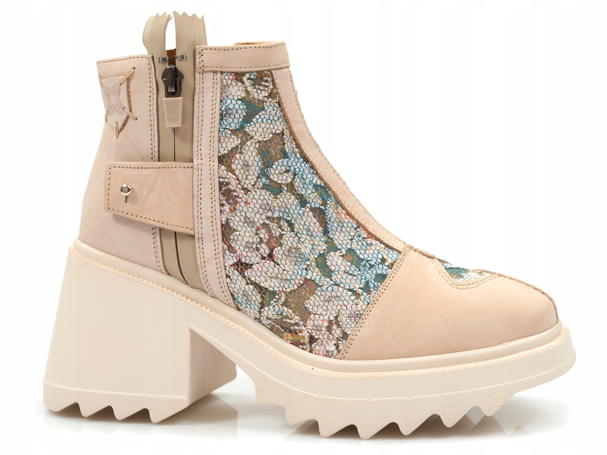 

Ażurowe botki Maciejka skórzane Workery buty Boho