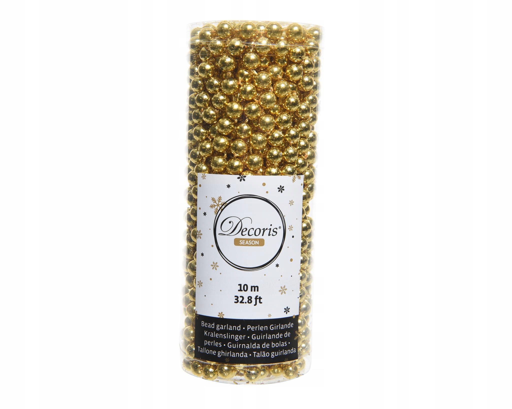

Łańcuch na choinkę girlanda koraliki złoty 8mm 10m
