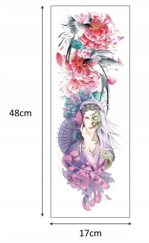 TATUAŻ TYMCZASOWY ZMYWALNY DAMSKI RĘKAW PTAK KWIAT Kod producenta R.37