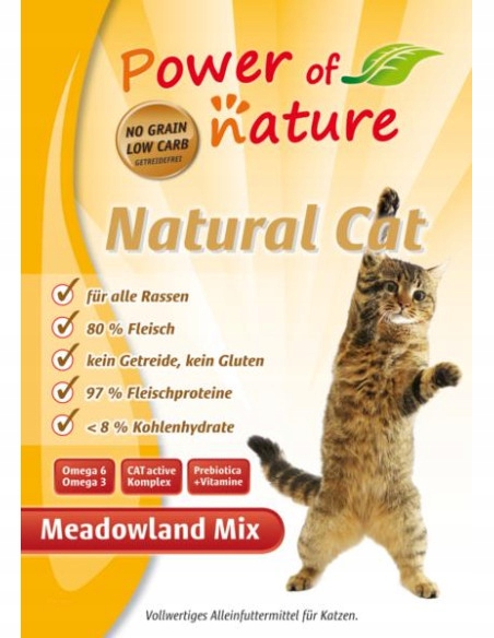 Power of Nature Natural Cat Meadowland Mix – kuřecí, krůta, losos – 2 kg