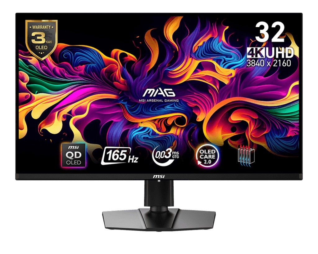 Msi Monitor Mag 321UP Qd-oled 31.5 palců UHD/LED/Flat/165 Hz/černý