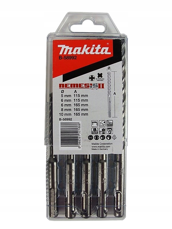 Makita B-58992 набор сверл SDS-plus Nemesis II EAN (GTIN) 0088381521888