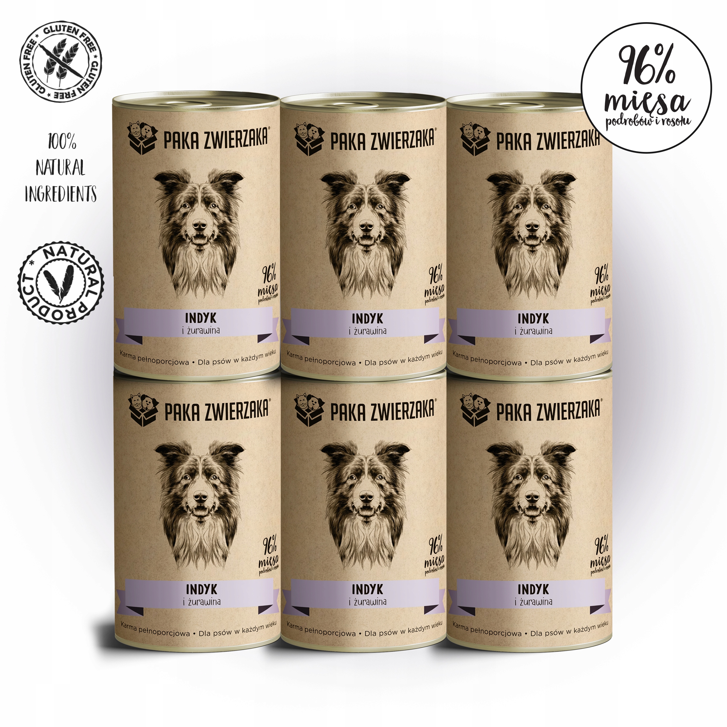 Levně Paka Zwierzaka Krůta, Brusinky 6 x 400 g