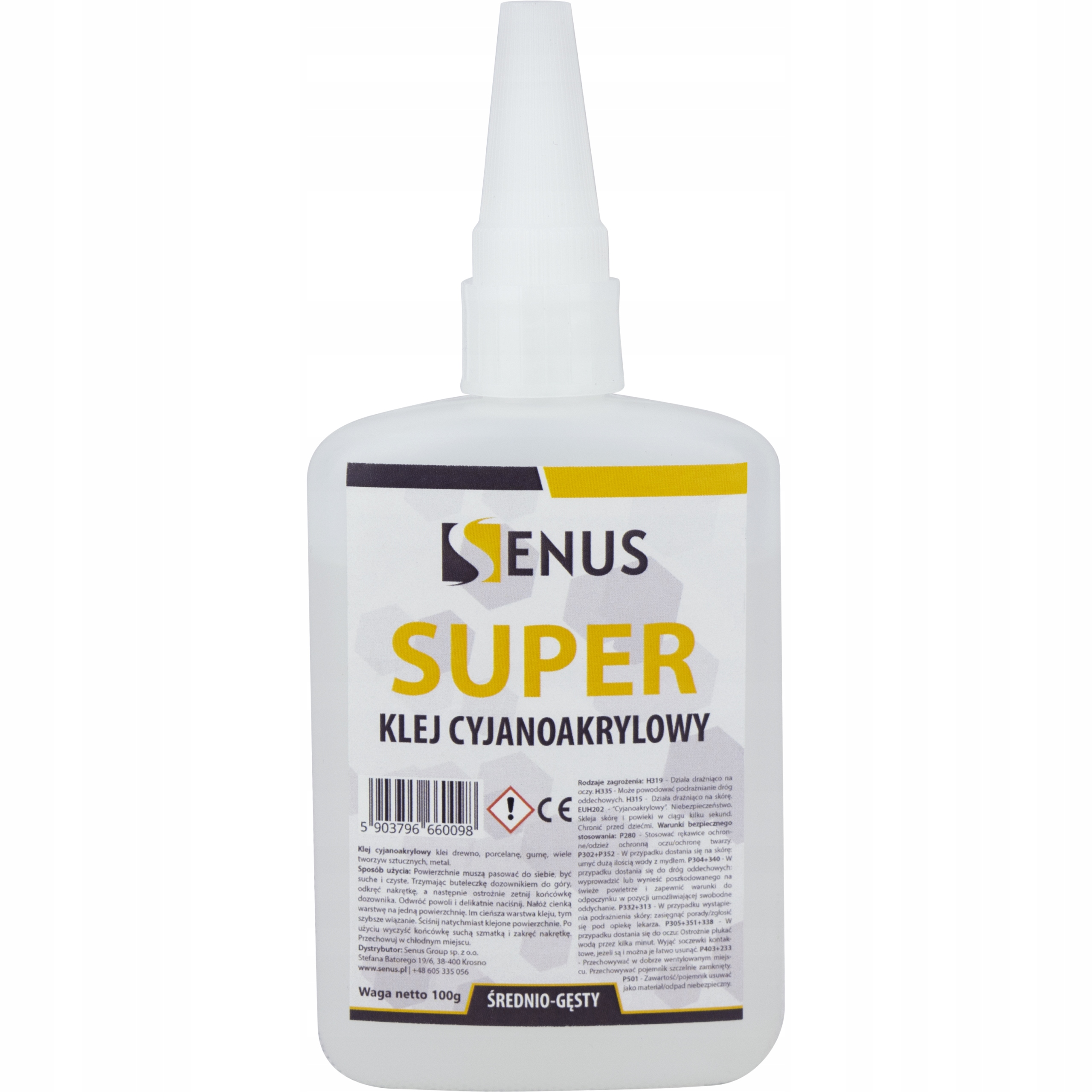 

Klej cyjanoakrylowy Senus Glue Średni 100g