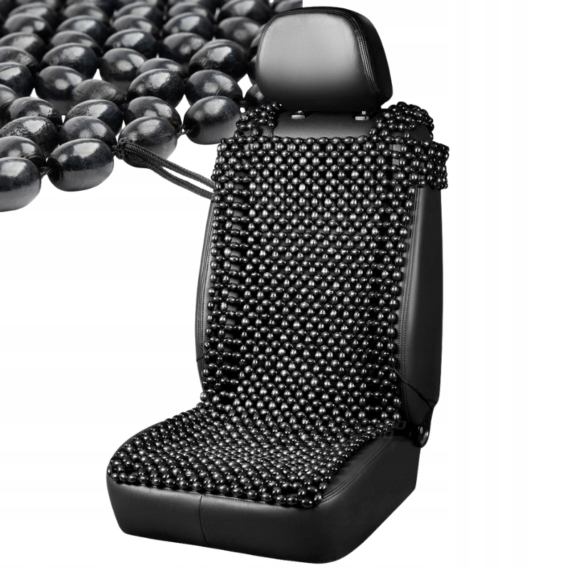 Mata Koralikowa Do Samochodu Na Siedzenie Fotel Drewniane Koraliki Korale