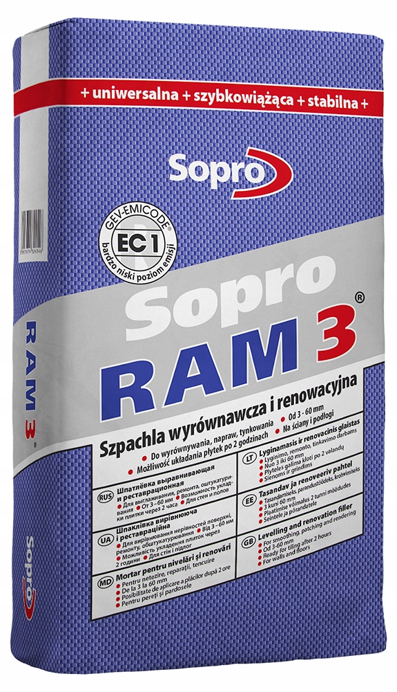 Sopro RAM3 Szpachla wyrównawcza i renowacyjna Sopro 454 25 kg
