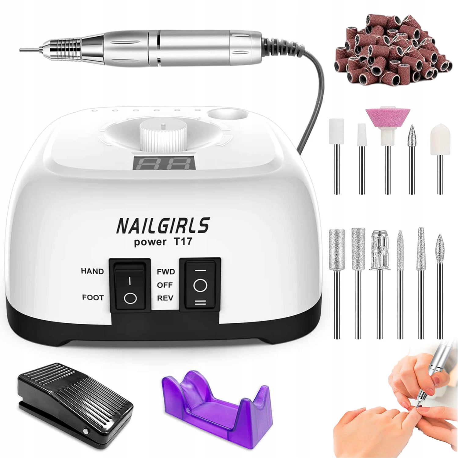 Bruska Manikúra Pedikúra Elektrický Pilník Na Nehty 35000 ot/min
