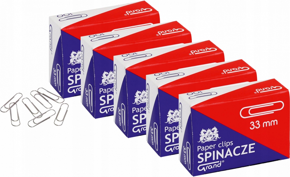 

10szt Spinacze biurowe okrągłe 33mm opak 100szt
