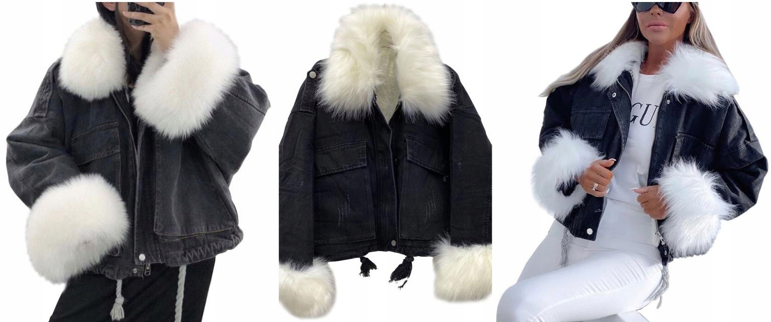 

Kurtka Jeansowa Z Futerkiem Katana Futerko Miś XL