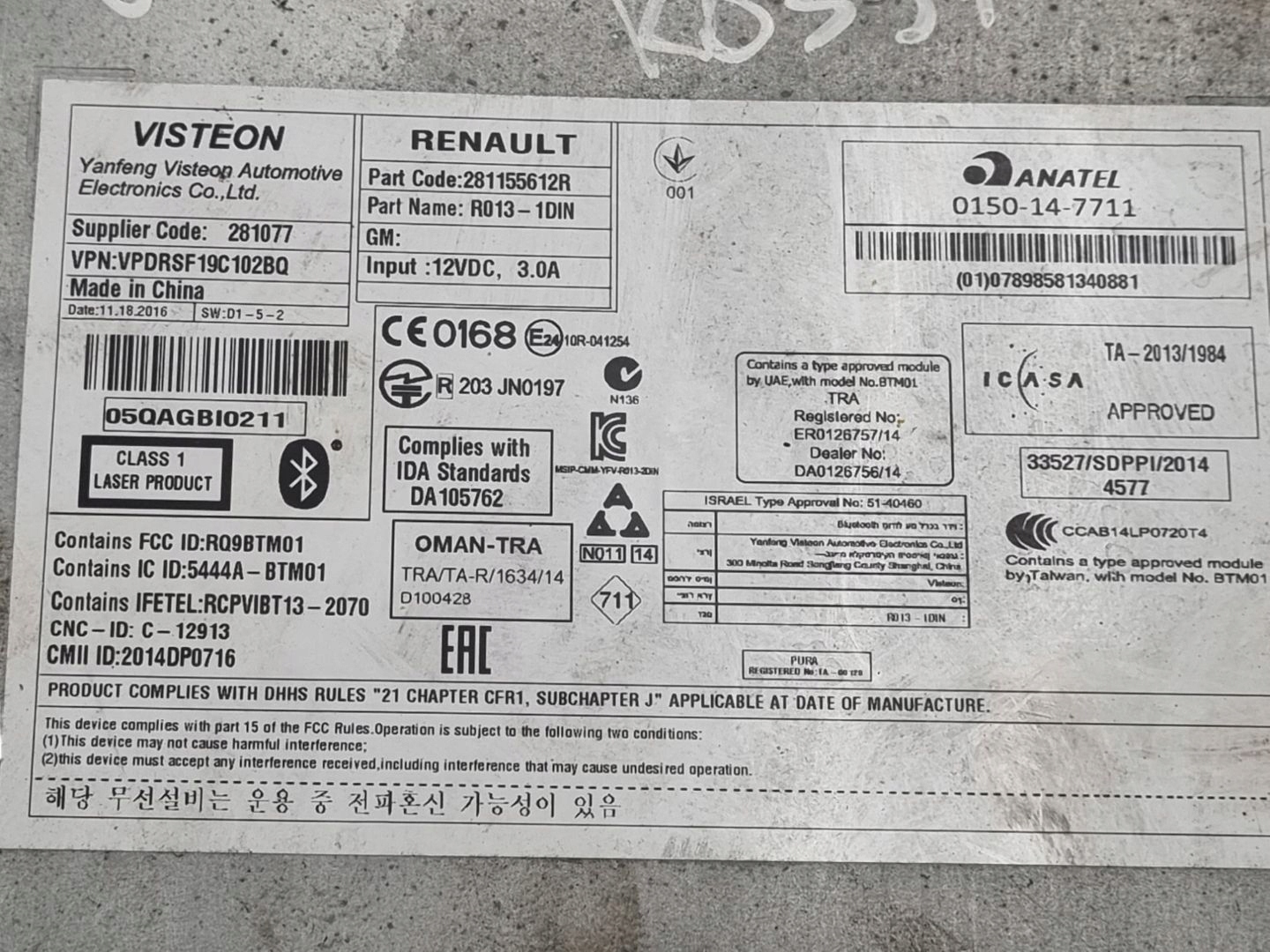 Radio samochodowe Opel Movano B 2017 281155612R