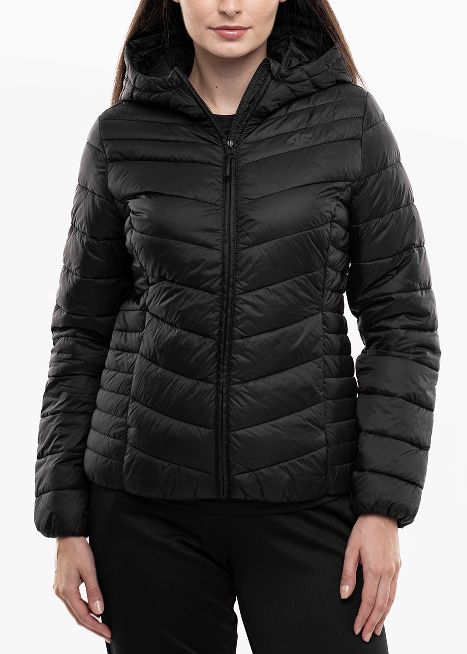 4F Dámská péřová bunda s kapucí, sportovní, vel S