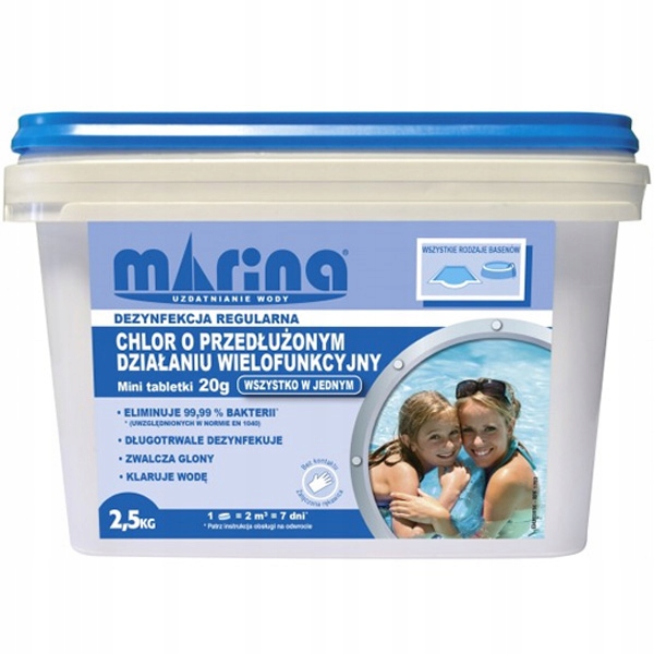 

Chlor o przedłużonym działaniu 2,5kg Marina