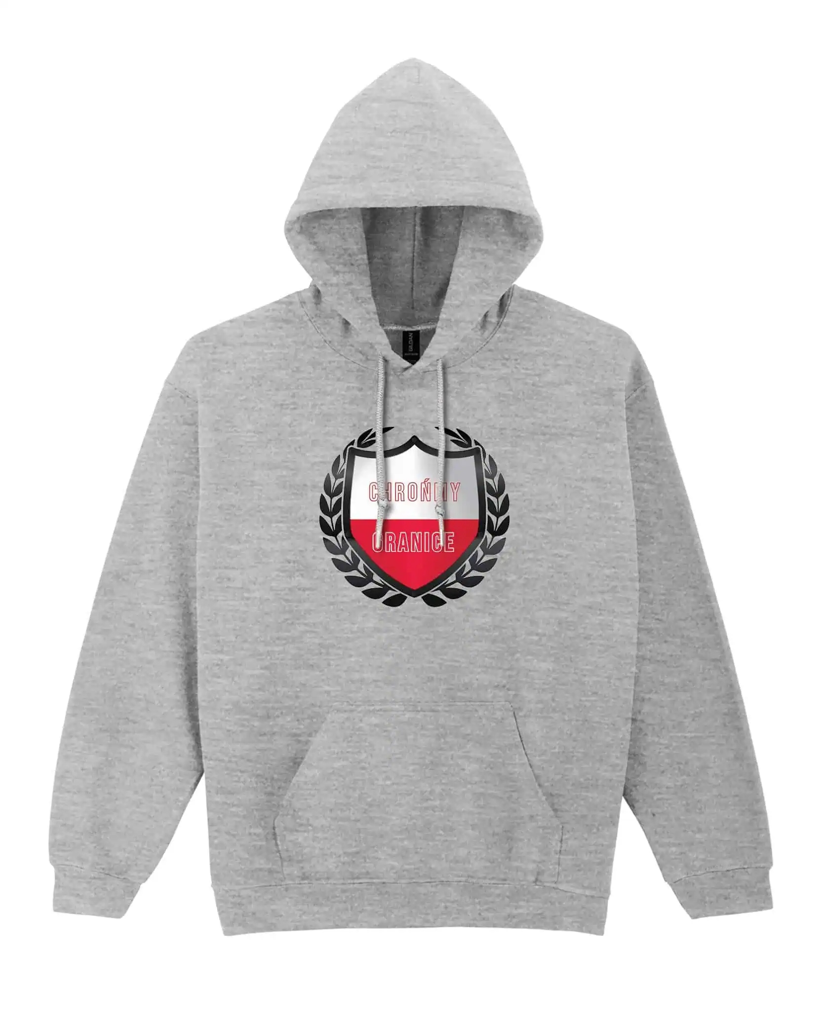 Mikina s kapucí Patriotická ochrana hranic Šedá XL