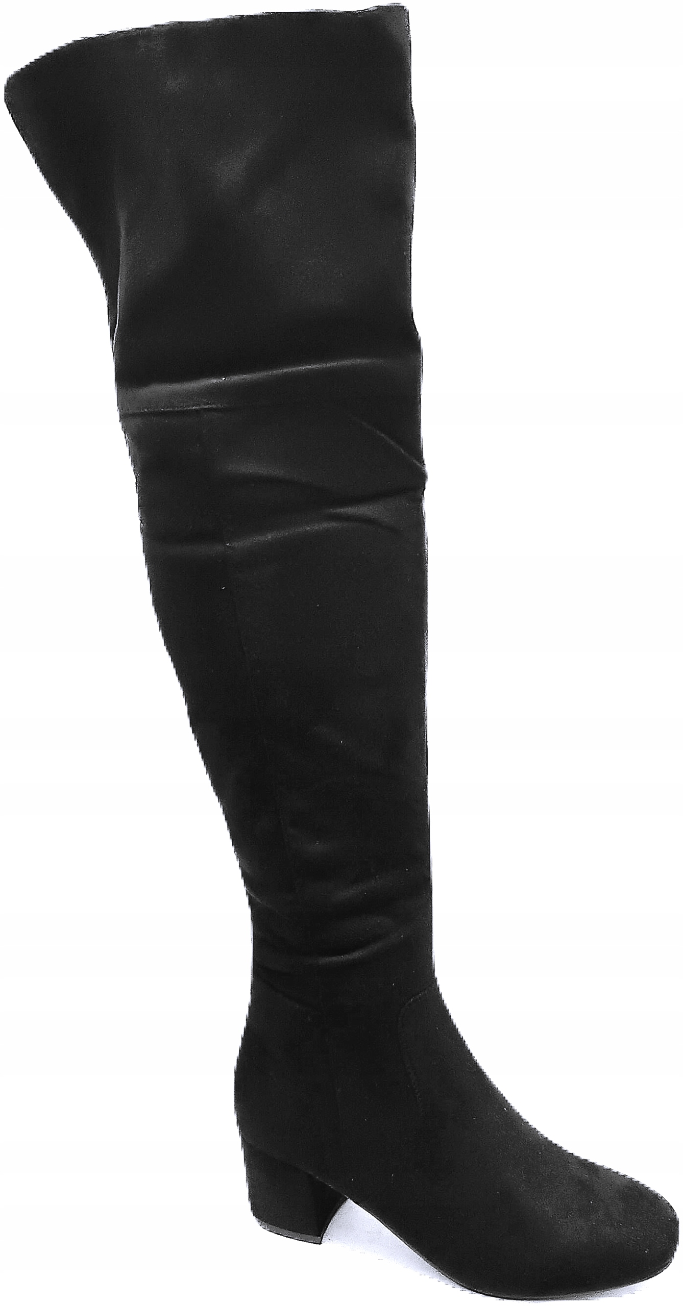 Kozačky za koleno s elastickým podpatkem Italian Style PE185 černé r38